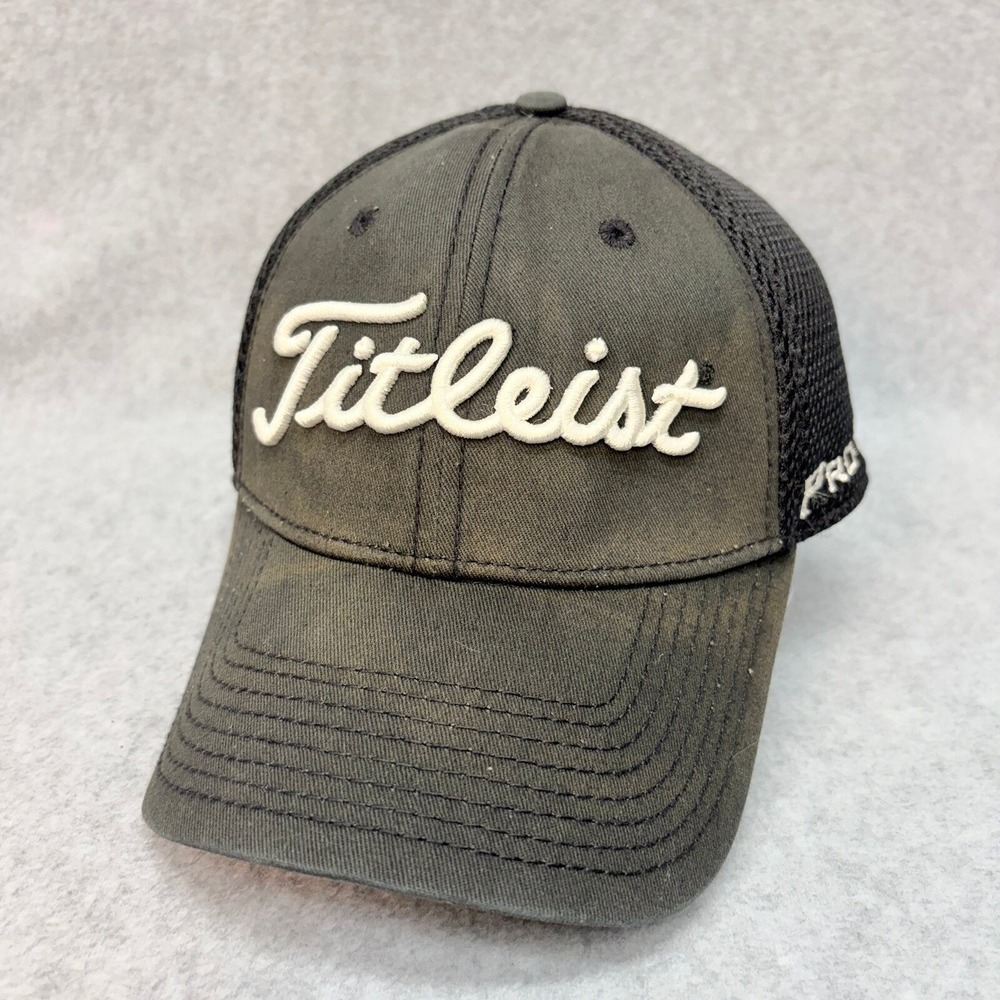 Titleist New Era Pro V1 Golf Mesh Trucker L/XL Gray Embroidered Hat
